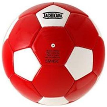 TACHIKARA Tachikara SM4SC.SCW Man-Made Leather Soccer Ball - Size 4 - Scarlet-White SM4SC.SCW
